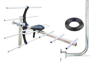 AUNEOS Digitalis 4G Digital TV Aerial kit for Freeview or Freeview HD Complete with Mast, 10m of Cable and connectors