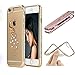 Produktbild iPhone 8 Plus Schutzhülle, iPhone 7 Plus Hülle, SevenPanda Pfau Peacock Glitter Bling Crystal Strass Diamanten klar Gummi Rose Gold Plating Frame TPU Transparent Weiche Silikon Stoßabdeckung für iPhone 8 Plus / iPhone 7 Plus 5.5 Zoll - Gold