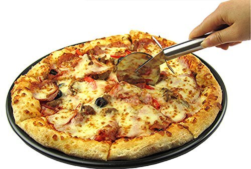 RcGoods l Hochwertiges Pizzamesser – Pizzaschneider aus Edelstahl – Pizzaroller mit ergonomischen Griff und extra scharfer Klinge – rostfreies Pizzazubehör – Pizzarad spülmaschinenfest - 6