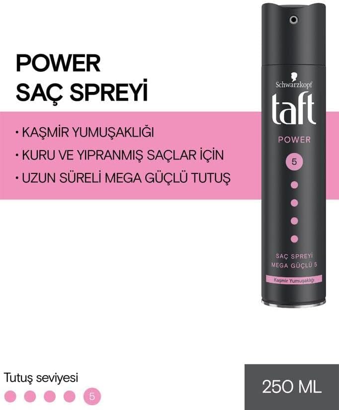 Taft Power Kaşmir (Mega Güçlü) Sprey 250 ml Saç Spreyi