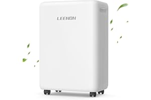 LEENON Luftentfeuchter elektrisch, 12L/Tag leiser Raumentfeuchter mit Timer, Filter und Kindersicherheitsschloss, Smart/Trocknen/Kontinuiermodus, Energiesparend, gegen Schimmel und Feuchtigkeit