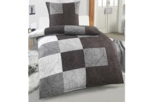 DreamHome Warme Winter Microfaser Thermo Fleece Bettwäsche 135x200 155x220 200x200 Moderne, Größe:135 x 200 cm, Design - Motiv:Design 10