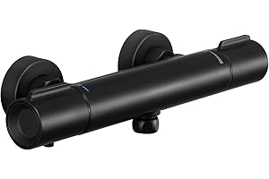 Auralum Termostat armatura prysznicowa, termostat ścienny z blokadą bezpieczeństwa 38°C, bateria mieszakowa do prysznica, rdzeń zaworu zdejmowany i chromowane wykończenie do łazienki, rozmiar G 1/2