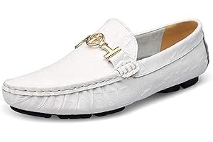 ASIFN Hommes Cuir Décontractés Qui Glissent Mocassins Plats Qui Marche Chaussures de Bateau Habillent Bateau Pantoufles Mode