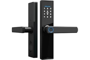 Splenssy Tuya Smart Door Lock, Keyboard Lock with Handle, Fingerprint, Electronic Deadbolt Lock, Smart Door Lock, Fingerprint/Card/Key/Code Unlock