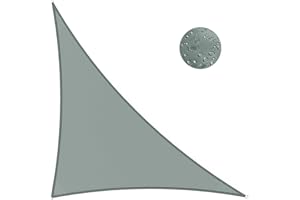 IOAOI Sun Shade Sail Waterproof, 3m x 3m x 4.3m Grey Garden Shade Sail Right Angle Garden Canopy, 3 Ropes, UV Block, Patio Sunshade Sunscreen Awnings Hot Tub Shelter for Outdoor