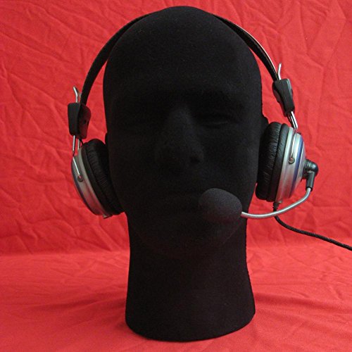 Tefamore Schwarz Männlich Kopf Modell,Styropor Schaum Schaufensterpuppe,Dummy-Perücke Brille Hut Display-Ständer - 3