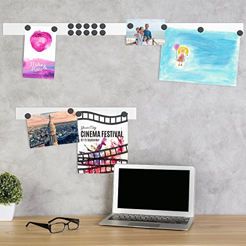 Magnetleisten im 4er Set | inklusive Magneten | als Magnetleiste für Fotos, Dokumente, Notizen | selbstklebend, wahlweise 50 cm oder 100 cm Länge | viele Farben zur Auswahl ( Weiß, 100 cm Länge) - 4