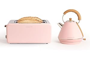 CREATE/PACK TOAST RETRO XL + KETTLE RETRO L/Toaster Pastellrosa mit Wasserkocher Pastellrosa/Wasserkocher 1,7 L