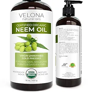 16Oz: Neem Oil Natural Unrefined Virgin Cold Pressed Raw Velona (16Oz)