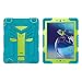 Produktbild Schutzhülle für iPad 3, iPad 4 Case, iPad 2 Hülle, jeccy Dual Layer Robuste Slim Ganzkörper-Stoßfest Hybrid Heavy Duty Armor Defender Schutzhülle mit Ständer für Apple iPad 2/3/4, Blau/Grün