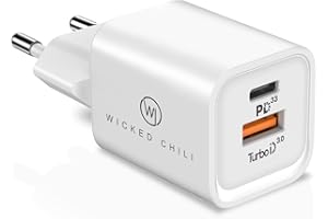 Wicked Chili 33W USB Podwójny zasilacz z USB-C PD PPS QC4.0+, uniwersalna szybka ładowarka GaN kompatybilna z MagSafe, iPhone 14, 13, 12, 11 (Pro, Max, Plus, Mini) i Apple Watch Ultra