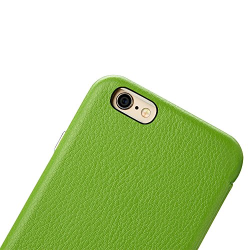 iPhone 6 Case, iPhone 6S Case, Jisoncase Ultra Slim Magnetic PU Protective Leather Flip Case Cover for iPhone 6 / 6S [Handmade] [Magnets Built in ] Grass Green JS-IP6-32H70