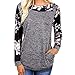 Produktbild Sannysis Damen Pullover Langarmshirt Elegant Frauen Blumendruck Langarm Pullover Bluse Shirts Herbst Sweatshirt