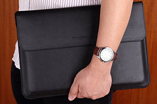 MoKo 10-11 Zoll Laptop Hülle – PU Leder Tasche Schutzhülle Ledertasche Aktentasche Wallet Case Leather Sleeve mit Karten-Slot für Acer One 10.1″ / ThinkPad 10 10.1″ / Surface 3 10.8″, Schwarz - 7