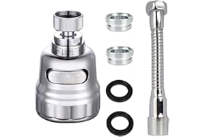 JUVEL Aireador De Grifo de 360 Grados, Grifo Universal Dispositivo de Extensión de Rociador Filtro, Grifo Anti-Salpicadura,Boquilla de Filtro Adaptador de Malla para Cocina, Cuarto de baño (200mm*55mm)