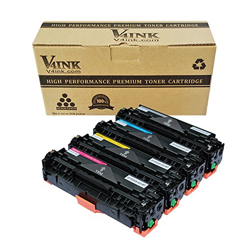 V4INK Toner ersetzt HP 305X (CE410X) CE410X für HP LaserJet Pro 300 M351a (CE955A), HP LaserJet Pro 400 M451dn (CE957A), HP LaserJet Pro 400 M451dw (CE958A), HP LaserJet Pro 400 M451nw (CE956A), HP LaserJet Pro 300 M375nw (CE903A), HP LaserJet Pro 400 M475dn (CE863A), HP LaserJet Pro 400 M475dw (CE864A) Drucker, 4000 Seiten für Schwarz, 2600 Seiten für je Farbe, 4 Stück