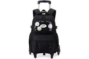 VOICI ET VOILA 3 szt. plecak szkolny na kółkach, dla dziewcząt, nastolatków, na kółkach, dla nastolatków, nastolatków, nastolatków, dziewcząt, fioletowy, 32 x 18 x 45 cm, 1282 czarny, 85cm x 30cm x 16cm x 45cm