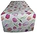 Produktbild khevga Tischläufer Frühling Sommer Tischdeko weiß rosa Tulpe 40 x 140 (1)