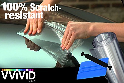VViViD Clear Bra Paint Protection Bulk Vinyl Wrap Film 12 x 84 Including 3M Squeegee and Black Felt Applicator by VViViD
