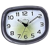 Atlanta Wecker Analog ohne Ticken Schwarz Licht Snooze - 1951-7