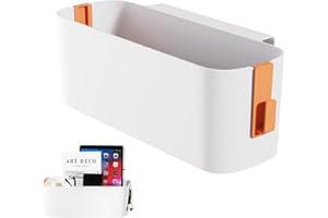thirei Bett Organizer zum Einhängen, Hängebett Organizer Aufbewahrungskorb, Robuste Nachttisch Caddy, Hängekörbe mit 2 Abnehmbarer Haken, für Familie, Wohnheim, Büro, Orange