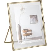 Porsima DHZ90103 Altın Metal Modern Dekoratif Cam Fotoğraf &Ccedil;er&ccedil;evesi Masa Duvar Fotoğraf &Ccedil;er&ccedil;evesi 20x25cm