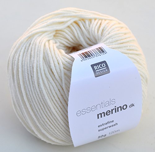 Merinowolle Babywolle Rico Merino dk Fb. 60 natur zum Stricken & Häkeln