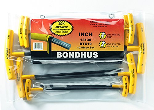 Bondhus hexagonales T Mango de Juego con cabezal de bola btx10, Inch, 10 piezas, 13138