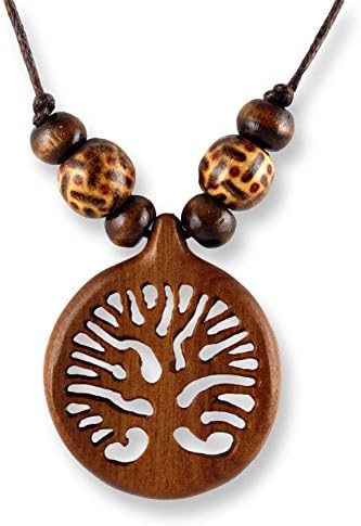 Island Piercings Adjustable Wooden Tree of Life Necklace with Pendant N290