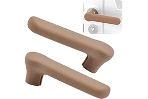 UFURMATE Door Handle Covers, 2Pcs Brown Door Knob Covers Silicone Door Handle Glove Covers Anti-Static Safety Door Knob Protector for Flat Square Door Levers 150 * 45mm