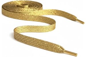 Pimp My Shoes Coloured Metallic Sparkly Glitter Flat Shoelaces 12mm wide x 80cm & 120cm Long For Kids & Ladies Trainers, Dance and Skate Boots