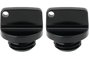 ECSiNG 2Pcs Motorcycle Engine Oil Filler Cap M20 x 2.5 Replacement Part CNC Aluminum Screw Cover Plug Valve Oil Cap Compatible with Honda Compatible with Yamaha, Black