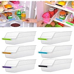 Rangement Frigo, JRing 6Pcs Plastique Boîte Corbeilles de Rangement pour Conteneur Réfrigérateur Organiseur Transparent