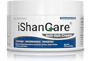 iShanCare® Anti-Juckreiz-Creme, maximale Stärke, sofortige Linderung von Juckreiz bei Hautausschlag, Ekzemen, Insekten-/Mückenstichen, Psoriasis, Poison Ivy, Dermatitis,beruhigende Feuchtigkeitscreme