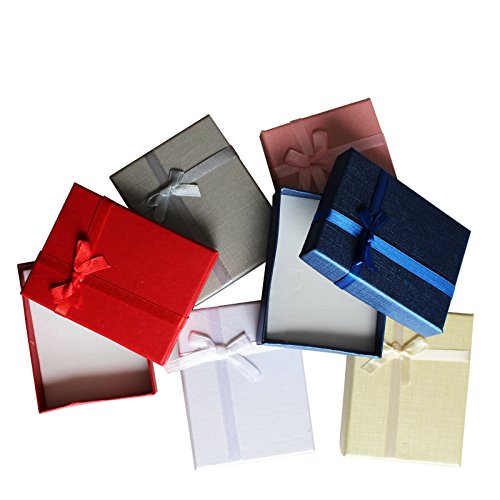 Curtzy TM 12 Geschenk Boxen für Ringe Halsketten Ohrringe Geschenke Kästchen für Schmuck, Handarbeiten in verschiedenen Farben - 2