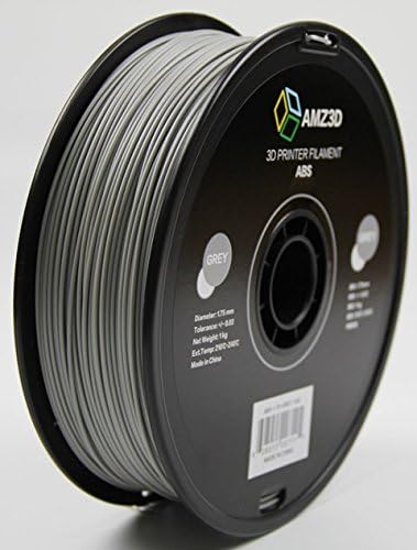 1.75mm Grey ABS 3D Printer Filament - 1kg Spool (2.2 lbs) - Dimensional Accuracy +/- 0.03mm
