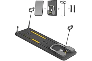 Giabuao Tabla de Pilates, Plegable, multifunción, con Rodillo de Abdominales con Soporte para Codo, máquina de Ejercicio Abdominal, Rebote automático y Cuerda de tensión para Gimnasio en casa