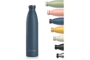 LARS NYSØM Gourde INOX 1000ml | 1L Bouteille d’eau isolée sans BPA | Gourde étanche pour Le Sport, la Bicyclette, Les Enfants (Blue Stone, 1000ml)