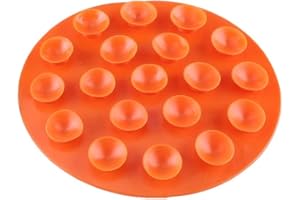 ZERODIS Creative Vaisselle Enfants Sucker Bébé Enfants Magic Ventouse Tapis Portable Double Face Suckers Anti-Slip Plaque Bol Couverts Placemat Bol Antidérapant(Orange)