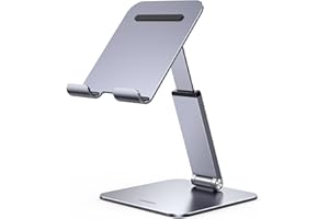 UGREEN Tablet Ständer Höhenverstellbar Halterung Aluminium Verstellbare Höhe Halter kompatibel mit iPad Pro Air Mini 11 12.9 Galaxy Tab S9+ Redmi Pad Huawei MatePad iPhone bis 12,9 Zoll.