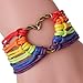 Kolylong Rainbow Charm Love Heart Braided Bracelet