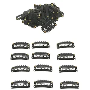 Geoot Snap Clips 50pcs U Shape Metal Clips For Hair Extensions Diy (Black)