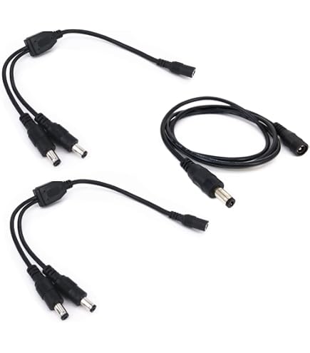 Câble Splitter DC 5.5/2.1mm 1 Mâle Vers 2 Femelles - Alimentation CCTV Et LED 12V