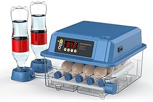 NEWFUN Incubadora de Huevos, Incubadora Totalmente Automática de Temperatura Controlada con Volteo Automático de Huevos y Humidificación para Huevos, Huevos de Codorniz y Huevos de Pato (15)