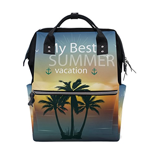 Preisvergleich Produktbild Mumienschlafsack Windel Tote Staubbeutel mehr Kapazität Baby Wickeltasche Sommer Coconut Tree Island muti-function Reise Rucksack