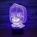 Produktbild RQMQRL Junge Farbe des Babys 3D Lampe 7 Führte Nachtlampen Für Kinder Note Geführte USB-Tischlampe-Babyschlafennachtlicht-Raum-Lampe