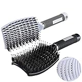 Estructura diseñada con una curva que es compatible con la forma de la cabeza, adecuada tanto para cabello liso como para rizos rizados, incluso para cabellos gruesos, secos, quebradizos y delgados, desenredando suavemente el cabello