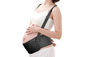 LORESJOY Ceinture de Grossesse pour Femme Enceinte, Bande De Ventre De Maternité Pour La Grossesse, Ceinture de Maintien du Ventre de grossesse Douce & Respirante, Ceinture de Maintien Grossesse (Noir)