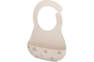 Mepal Śliniak Mio Regulowane Zapięcia na Szyi dla Wygodnego Dopasowania, Głęboka Kieszeń na Żywność, Nadaje się do Mycia w Zmywarce, nie Zawiera BPA, Sunshine & Rainbow